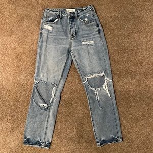 Ripped comfy mom jeans